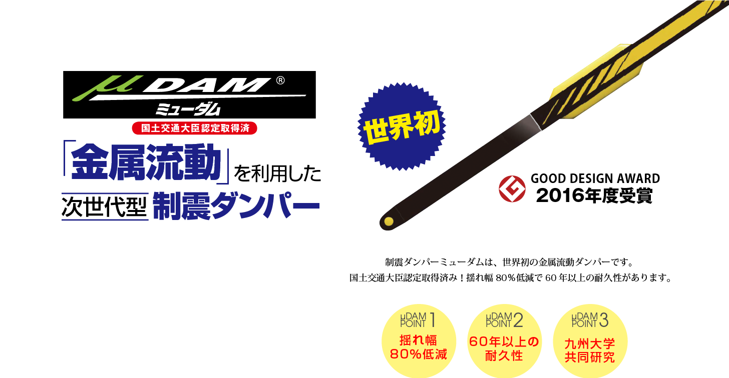 金属流動制震ダンパー「ミューダム」