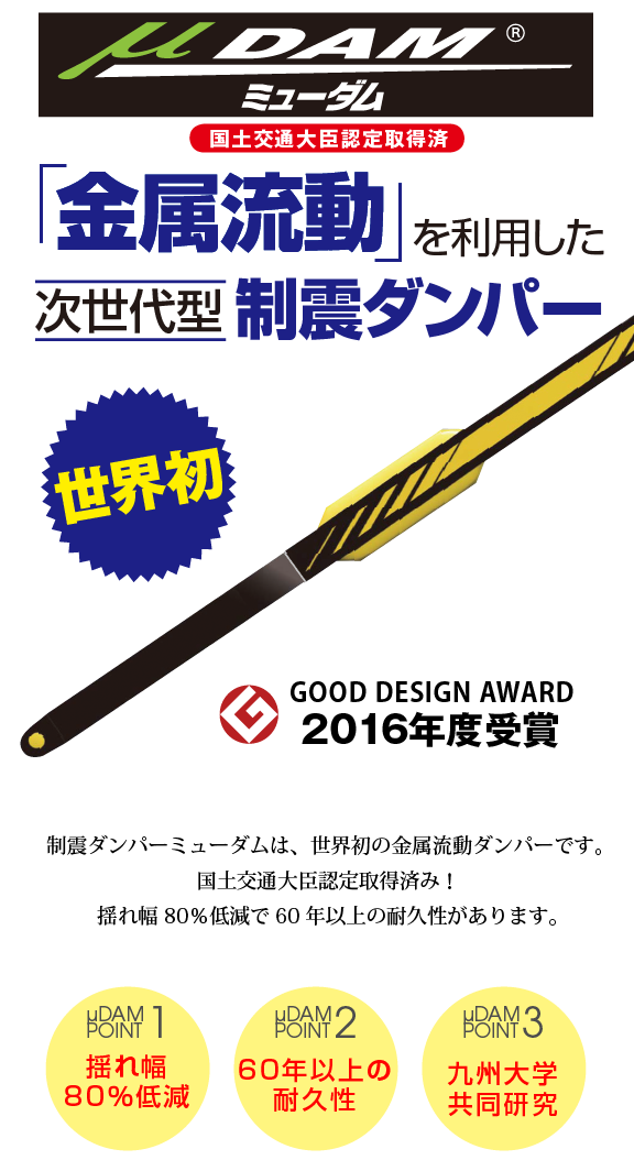 金属流動制震ダンパー「ミューダム」